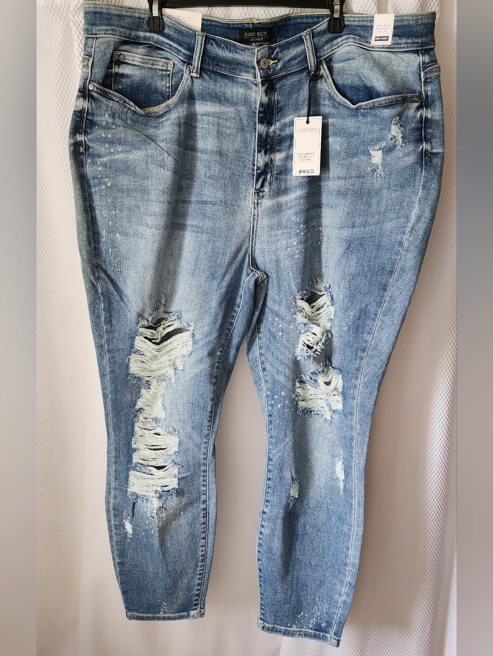 Judy Blue Light Wash Distressed High-Rise Jeans